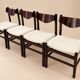 Chaises de gianfranco frattini en palissandre et velours - italie