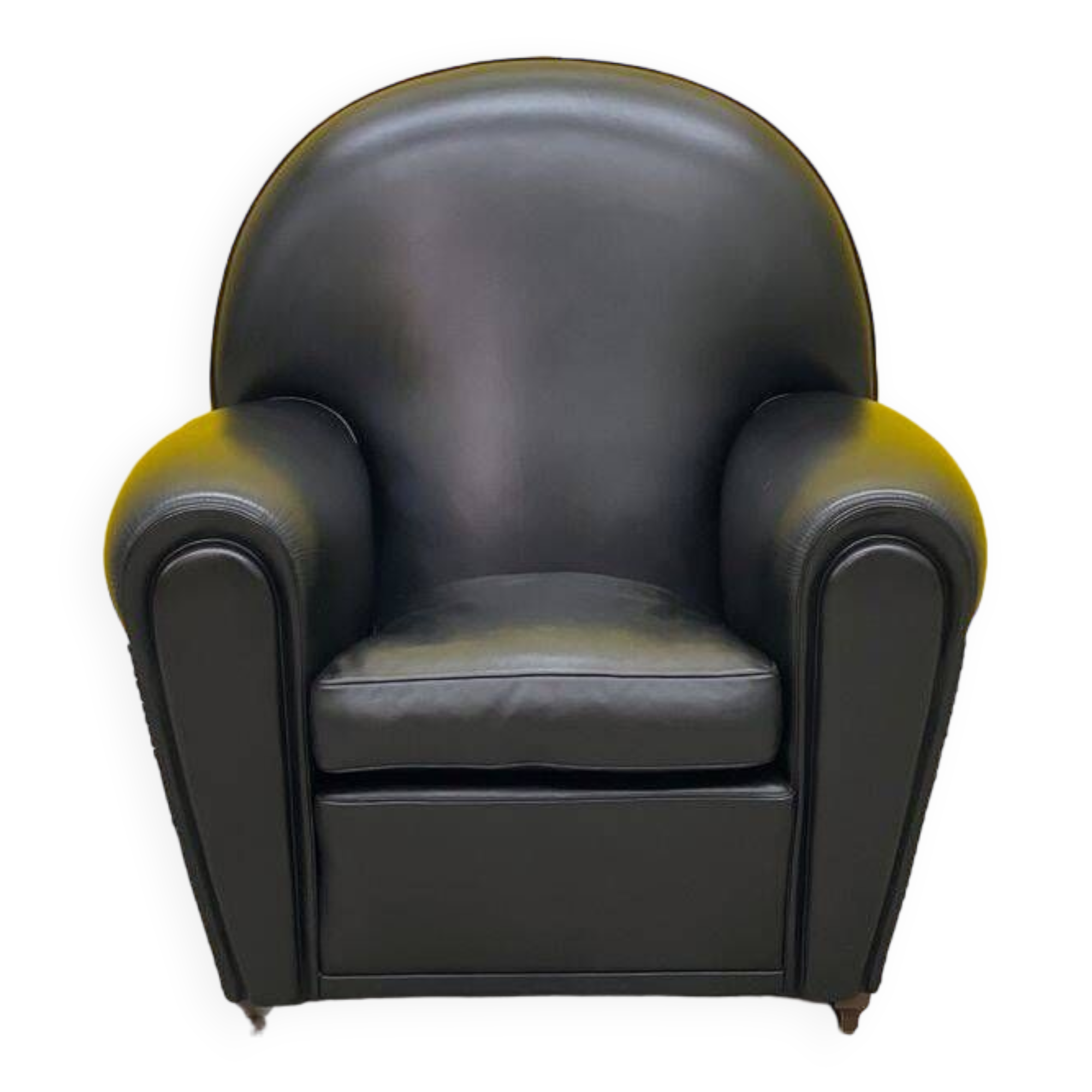 Poltrona Frau “Vanity Fair” XC Armchair in Genuine Black Leather.
