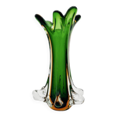 Ouraline Murano Sommerso Vase - Chambord - Green & amber - 29cm