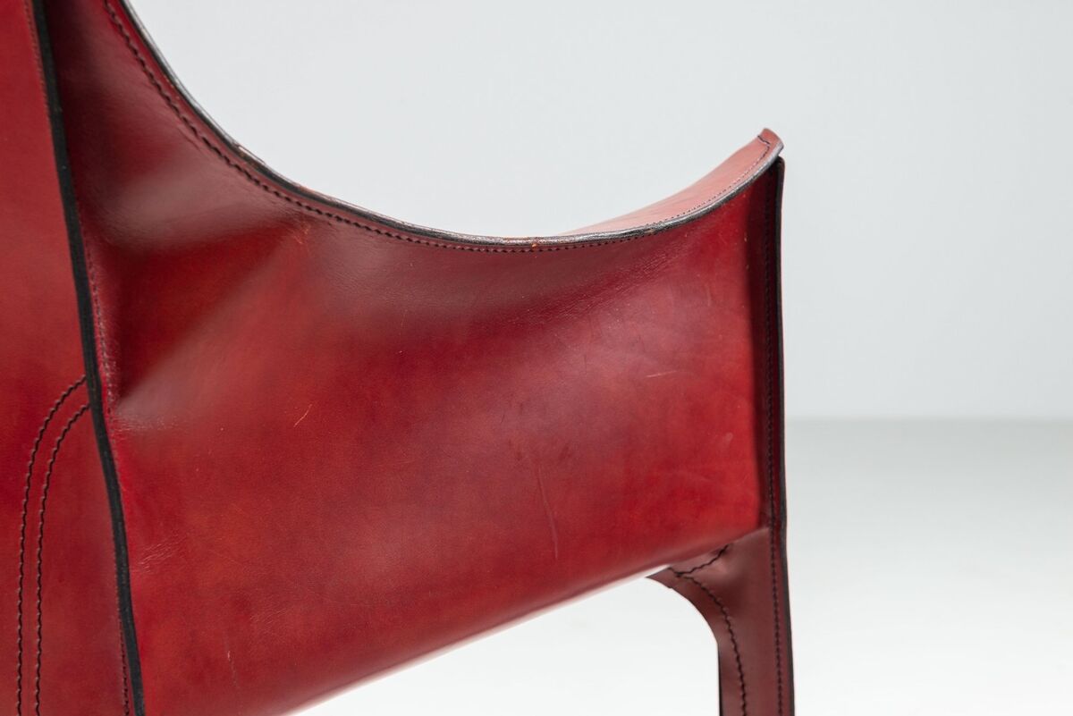 Mario Bellini model Cab 413 dining armchair in leather Cassina Italy 1977