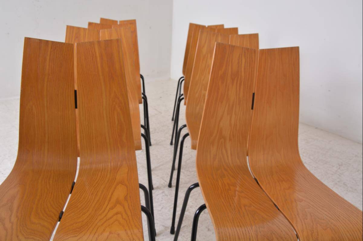 Set of 8 GA chairs by Hans Bellmann for Horgen-Glarus, Switzerland, 1960s
