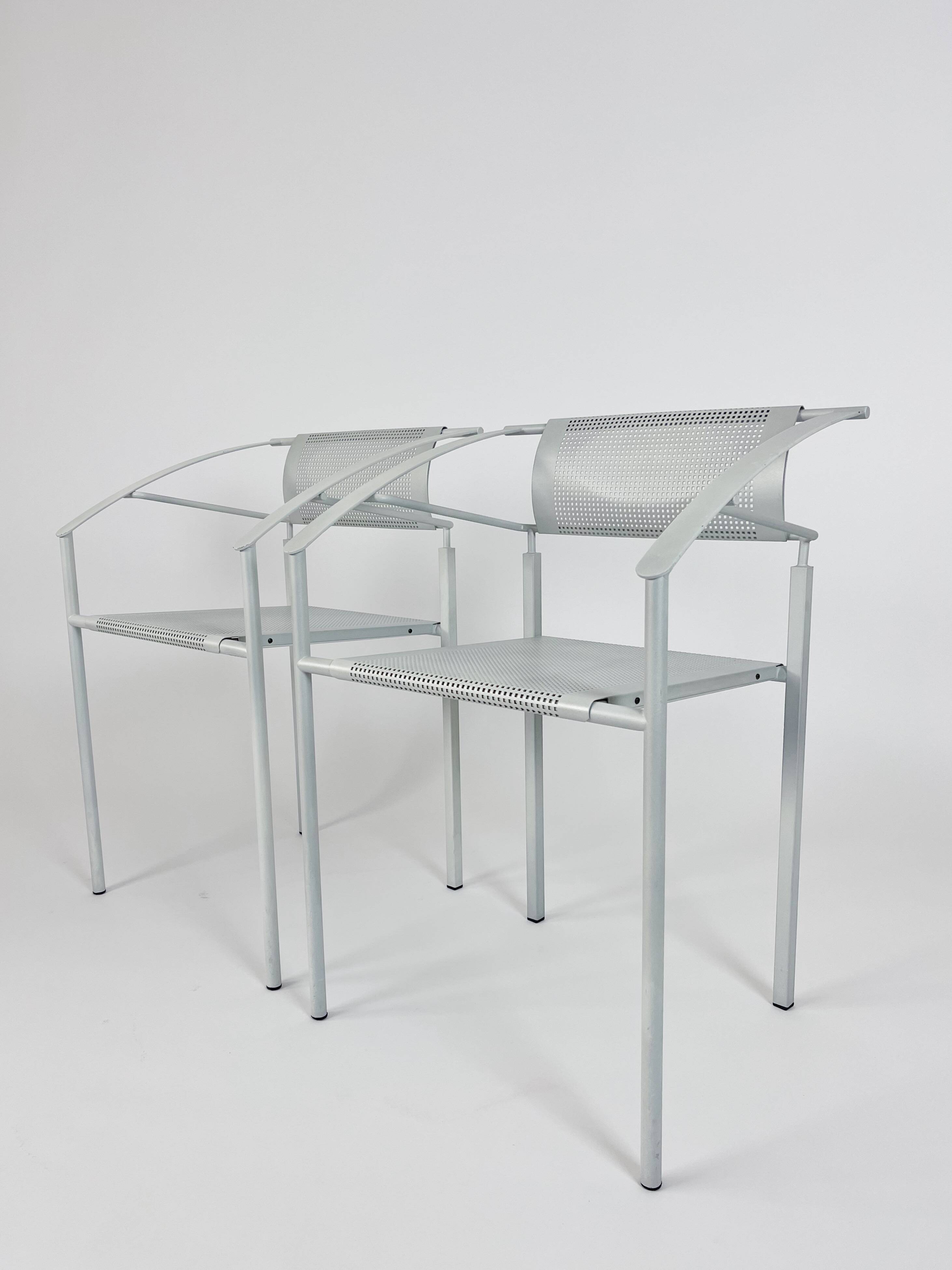 Fauteuils vintage en métal 'Carrè VI' par Fly Line Italie années 1990