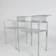 Vintage ‘Carrè VI’ metal arm chairs by Fly Line Italy 1990s