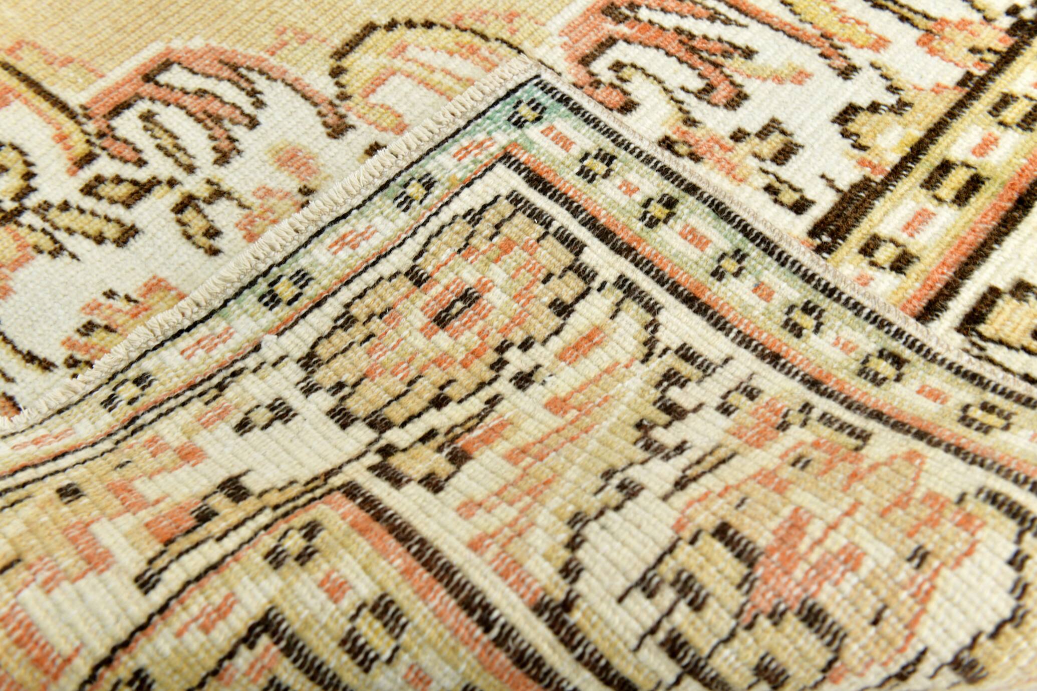 Mustard & Green Handmade Vintage Rug, 184x282Cm