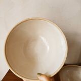 Duo of salad bowls in beige sandstone Digoin