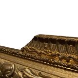 Louis XVI style mirror with glazing beads in gilded wood - 19th century