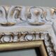 Exclusive carved wooden frame. stripped vintage frame.
