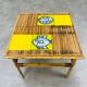 Roger Capron coffee table in ceramic and rattan, fish model