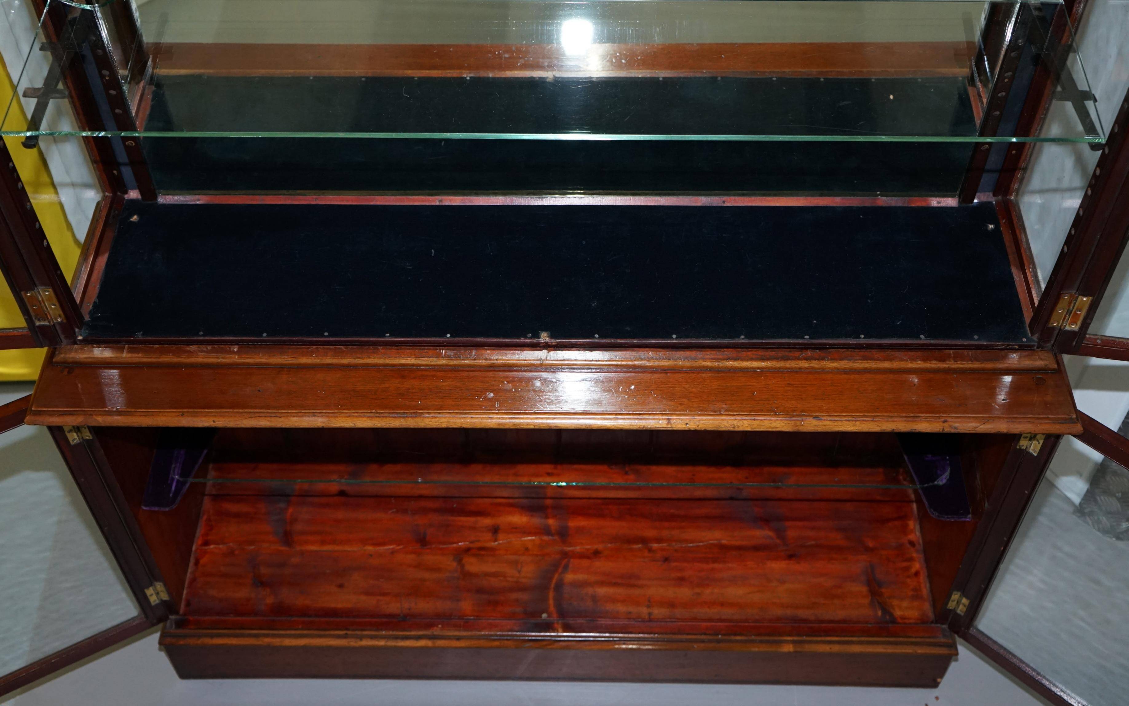 Rare glass-fronted Victorian apothecary cabinet.