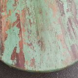 Table basse ronde en bois ancien vert