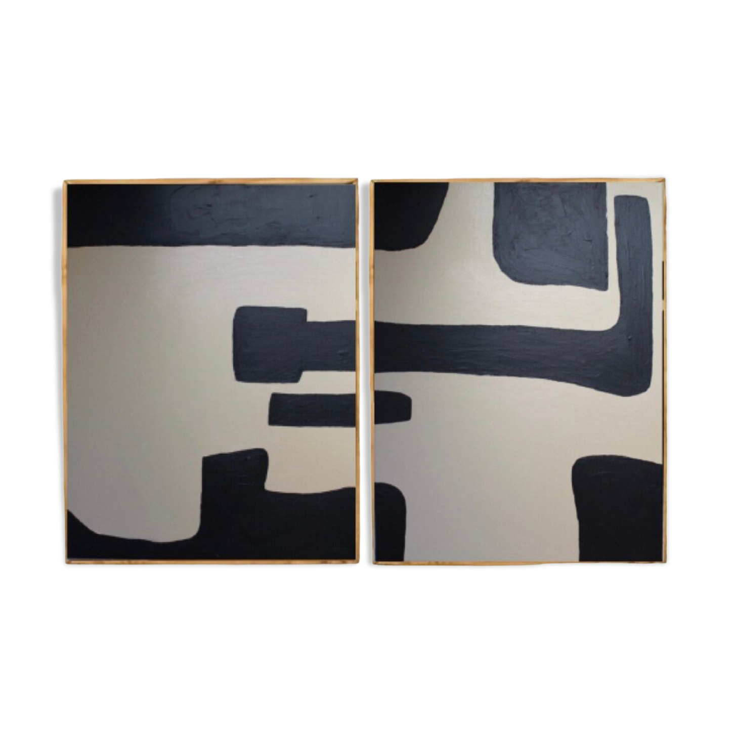 Set of two abstract canvases