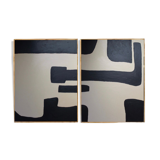 Set of two abstract canvases