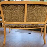 2 cabriolet armchairs and a Louis XV salon bench