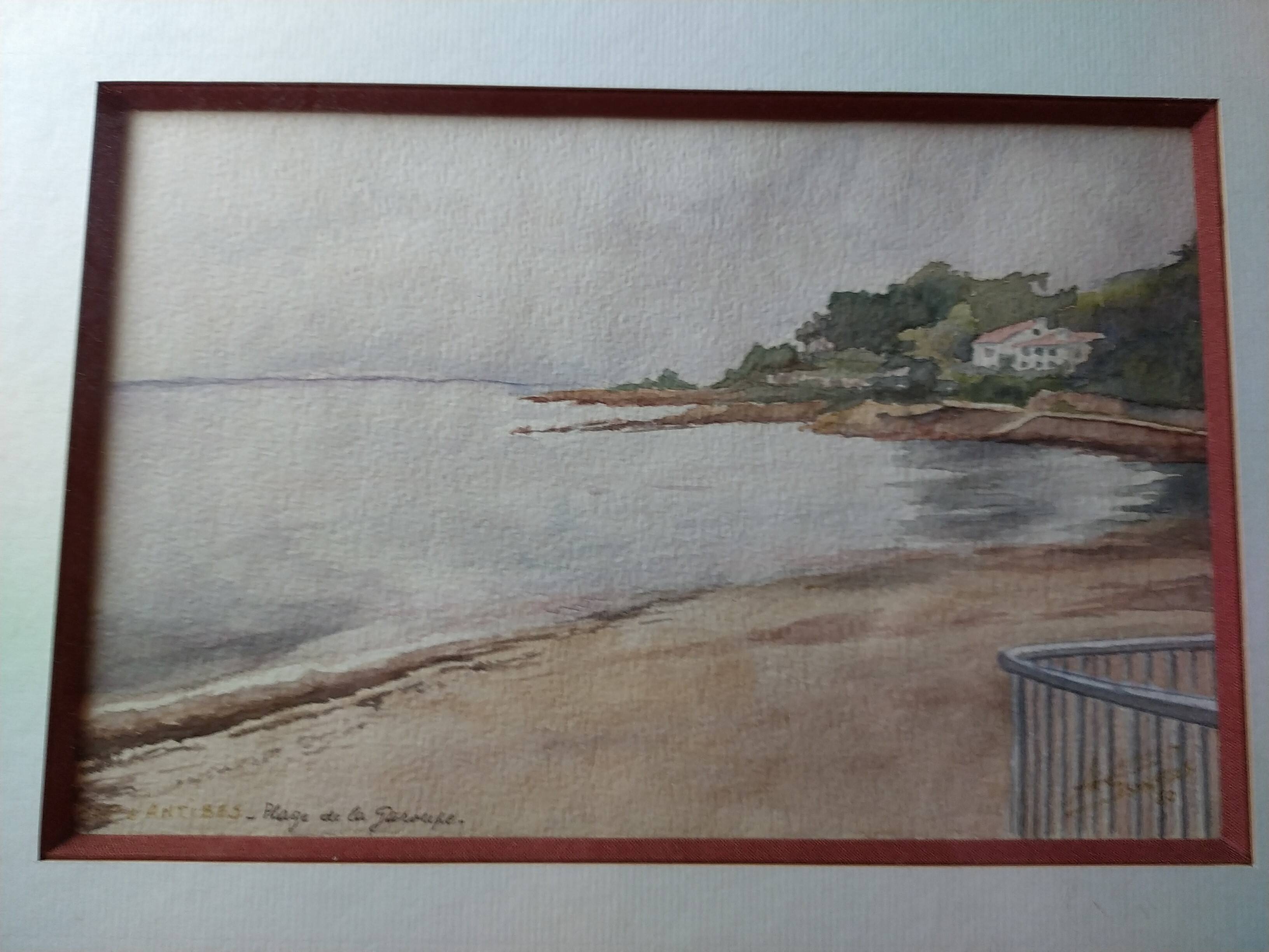 Aquarelle "Plage de la Garoupe Antibes"