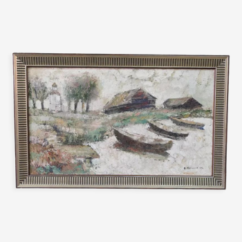 Vladimir Jurpalov, Russian Modern Painting, Oil on Canvas, 1995, Framed.