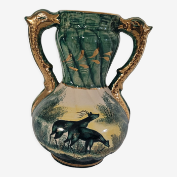 Vase en faience dit aux "cervidés"