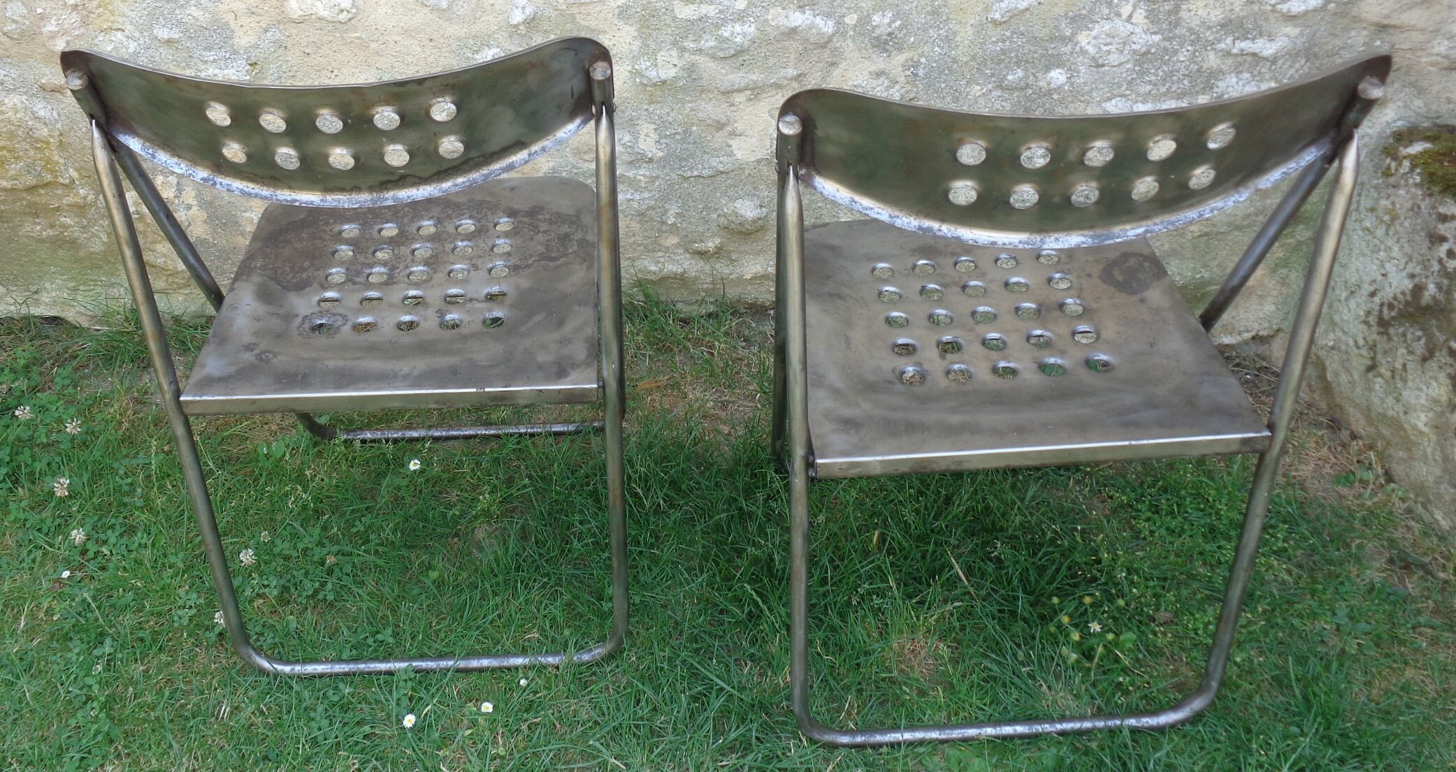 Pair of vintage metal chairs