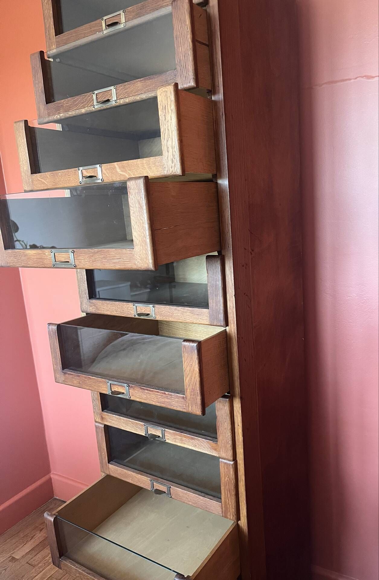 Old haberdashery furniture, workshop furniture.