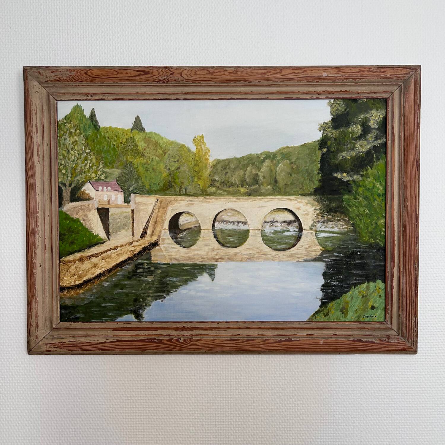 Painting the bridge over the river