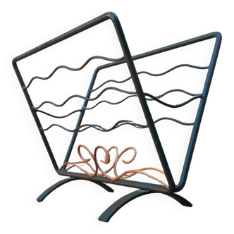 Wrought iron magazine rack from the 1950s
