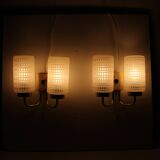1970s Pair of Two Wall Lamps with Glass Shades, Germany