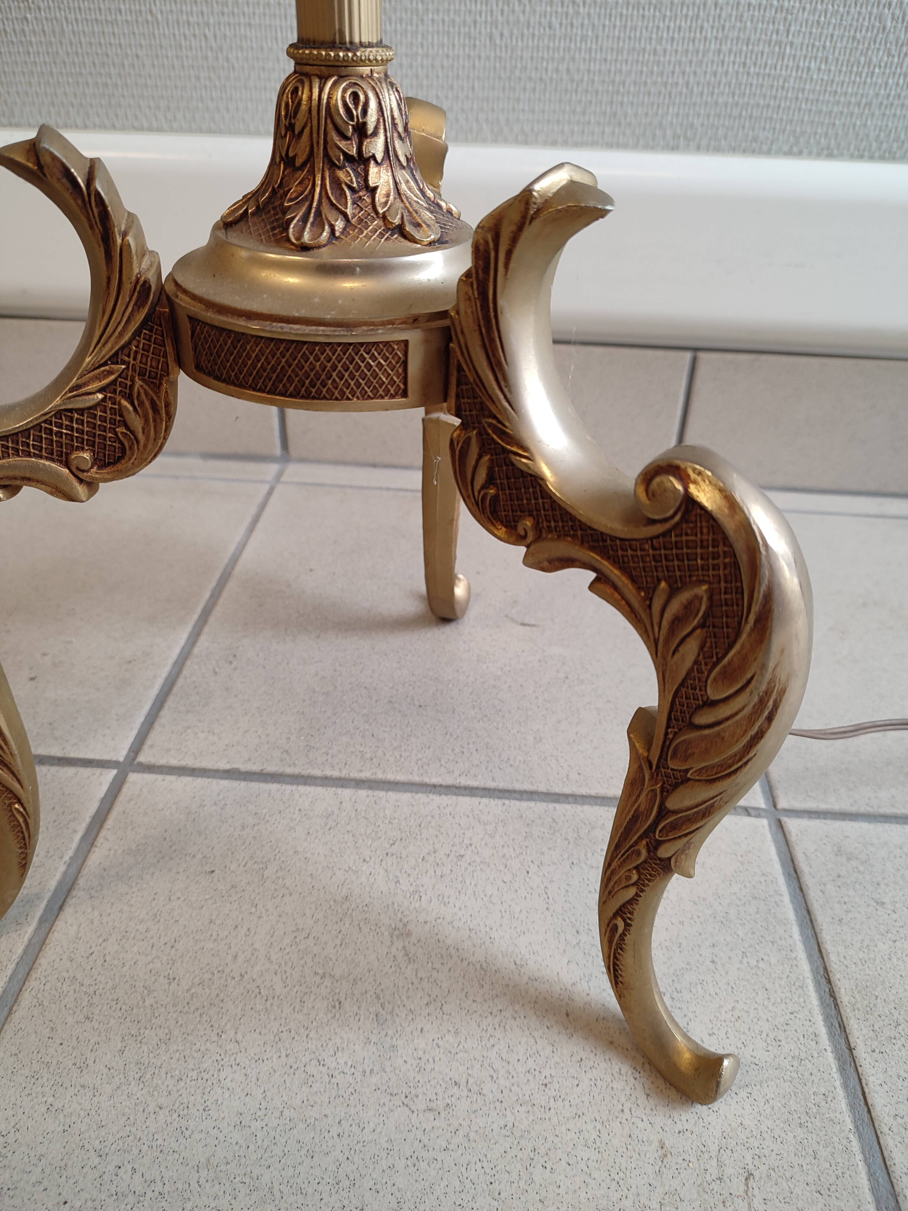 Brass and bronze floor lamp three arms