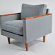 Armchair model Cube, renovated, original polish design, 1970, pied de poule