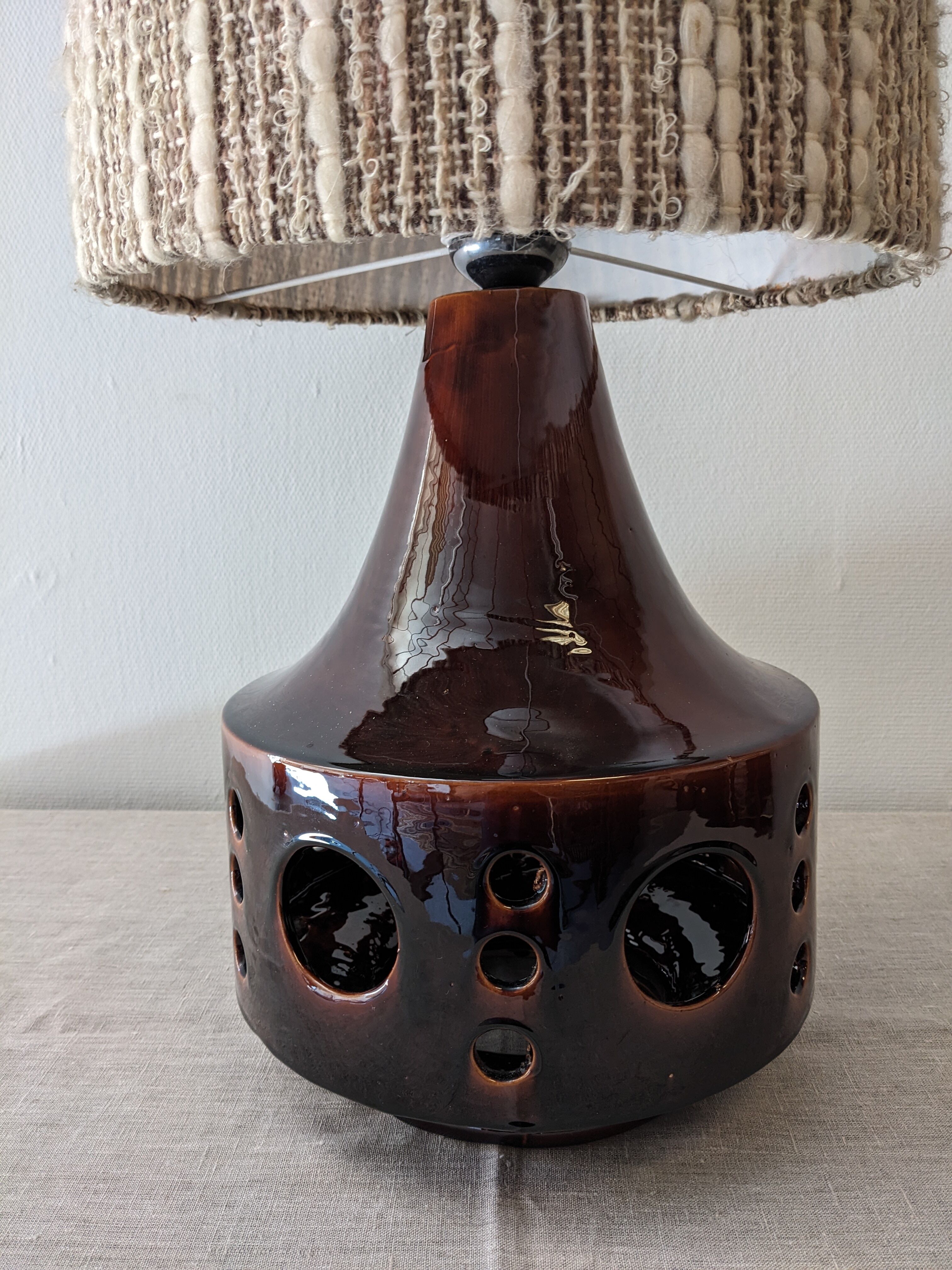 Glazed ceramic floor lamp from the 60s/70s