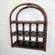 Brown rattan wall shelf, 3 levels