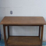 Side table, serving double tray, wood varnish, elegant and vintage