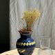 Ribbed glass ball vase