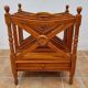 Vintage wooden magazine rack with drawer, English style, 60x45 cm.
