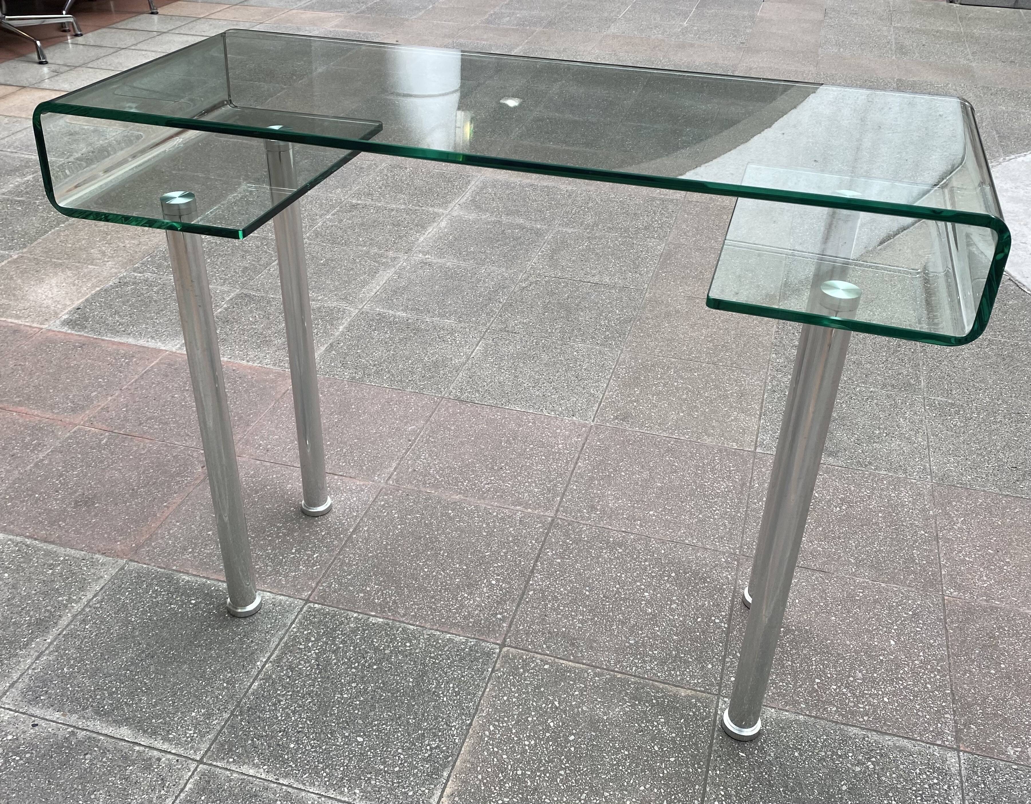 Glass desk - 80s