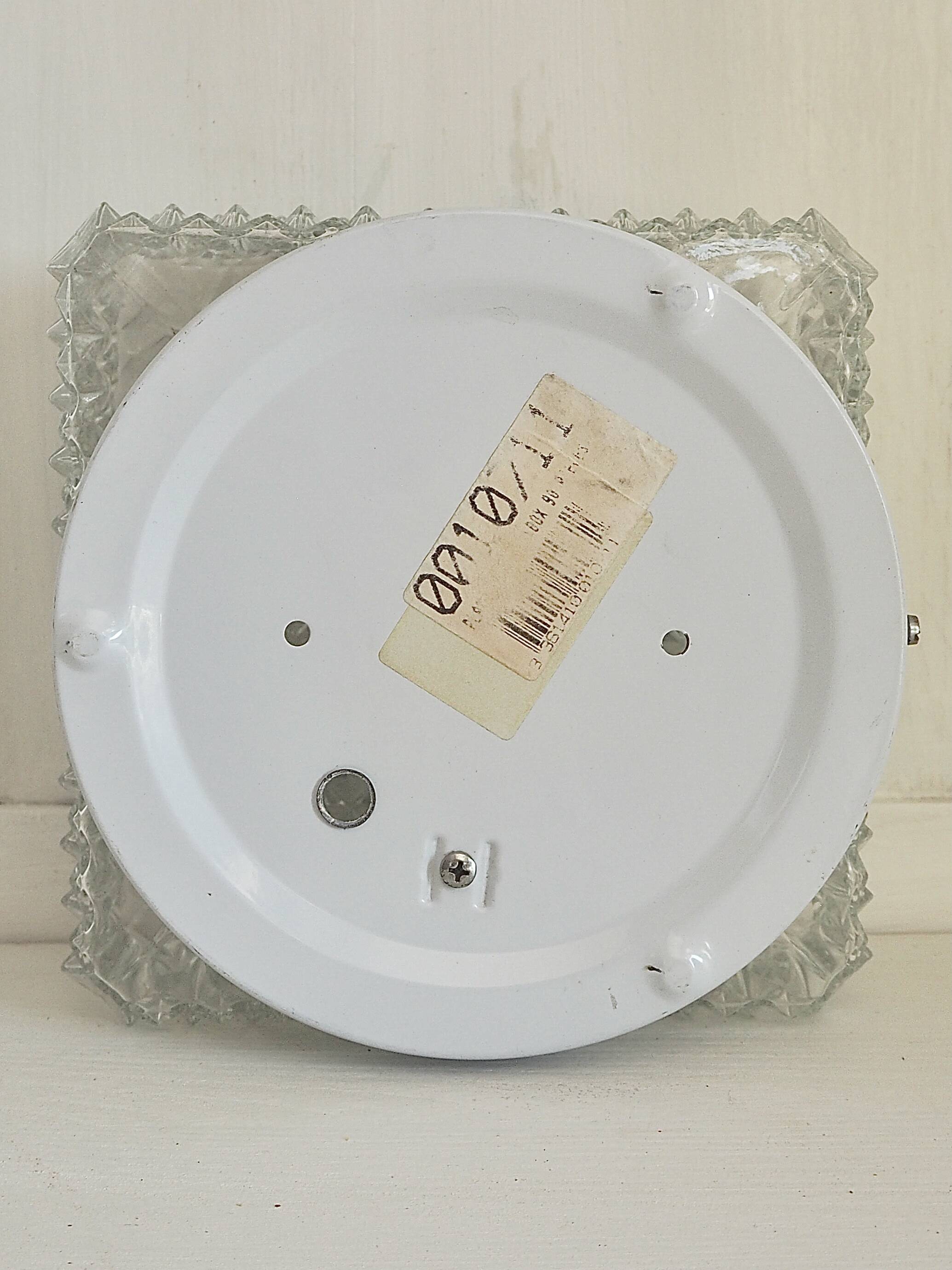 Square ceiling light in molded glass