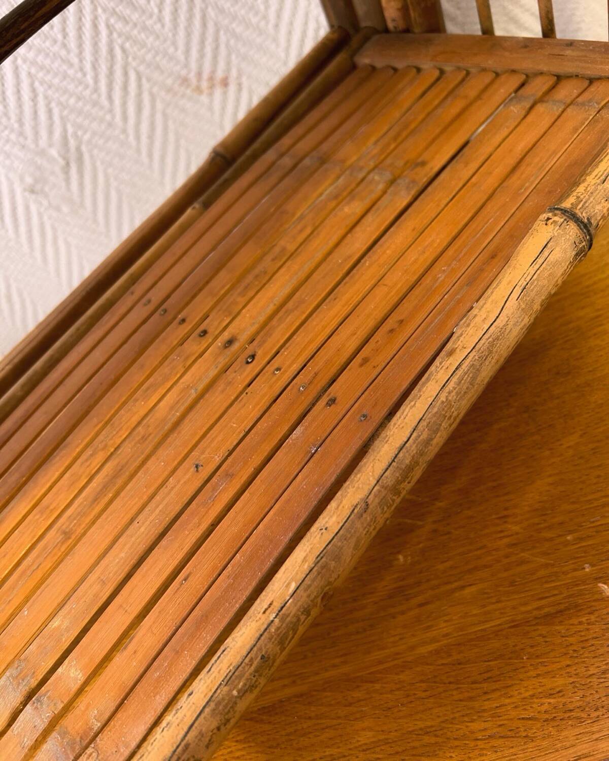Bamboo standing shelf from the 60s