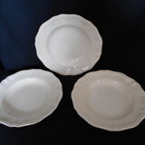 Set of 3 ivory soup plates SARREGUEMINES