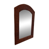 miroir en cuir repoussé années 70