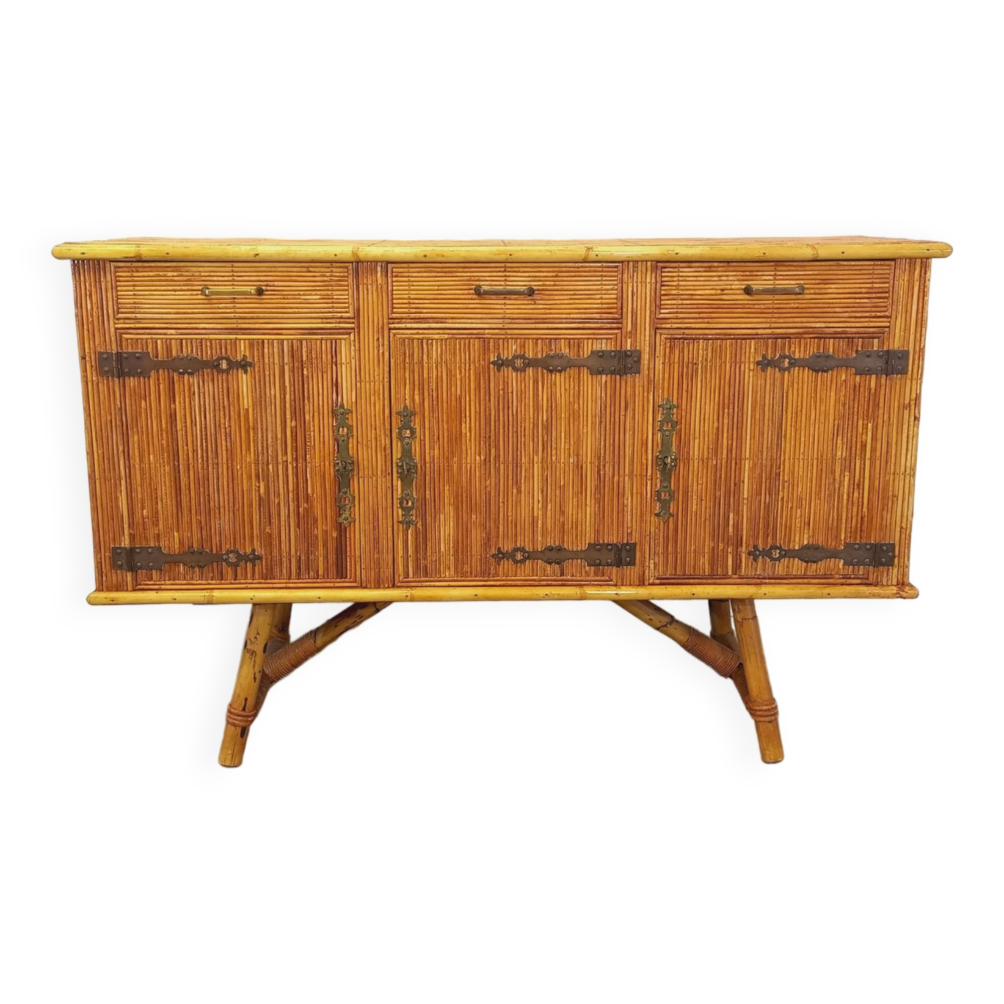 Vintage rattan sideboard from the 50/60s