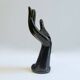 Vintage 1970s black porcelain soliflore ring holder/vase