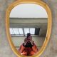 Scandinavian style wooden rim rearview mirror