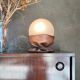 Rare Nova Tecno table lamp in leather and frosted glass, Italy, 1970s