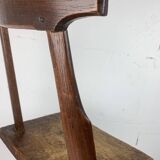 Chaise d'appoint brutaliste artisanale antique fabriquée à la main, style ferme néerlandais