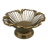 Coupe sur pied ou panier vintage de forme florale en laiton doré, italie