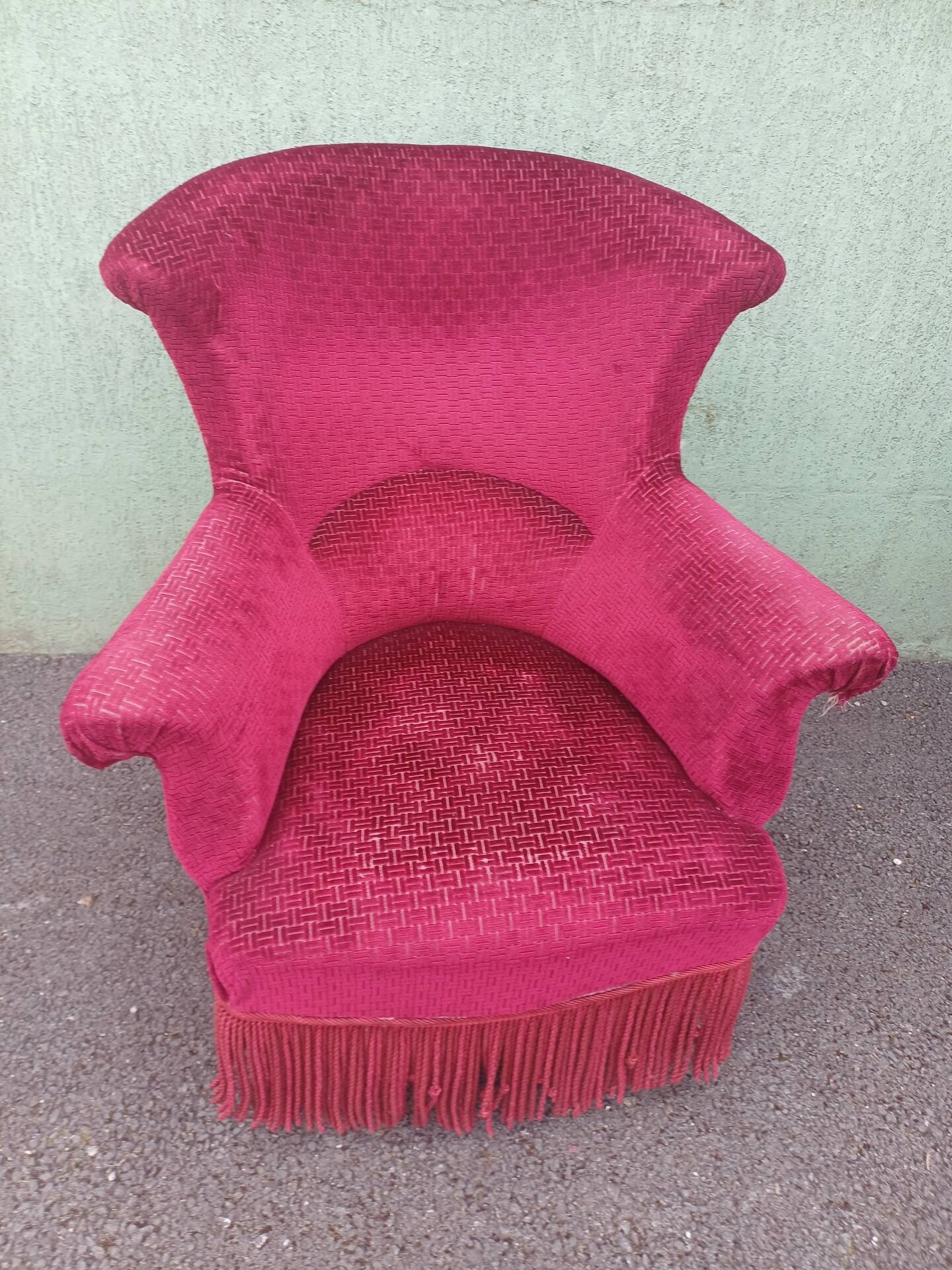 Red velvet armchair