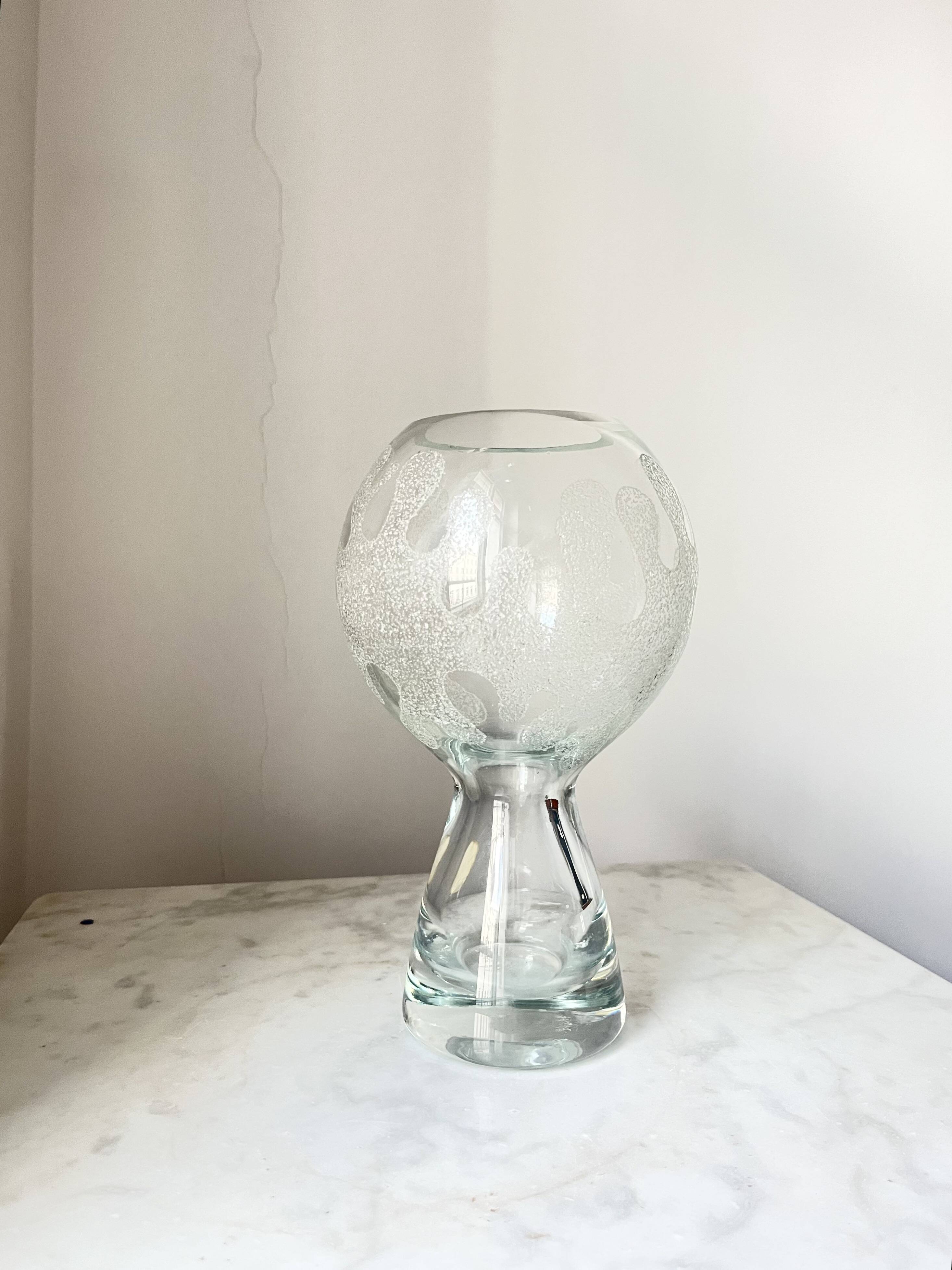 Vintage Art Glass Vase by Marita Voigt for Ilmenau, DDR East Germany