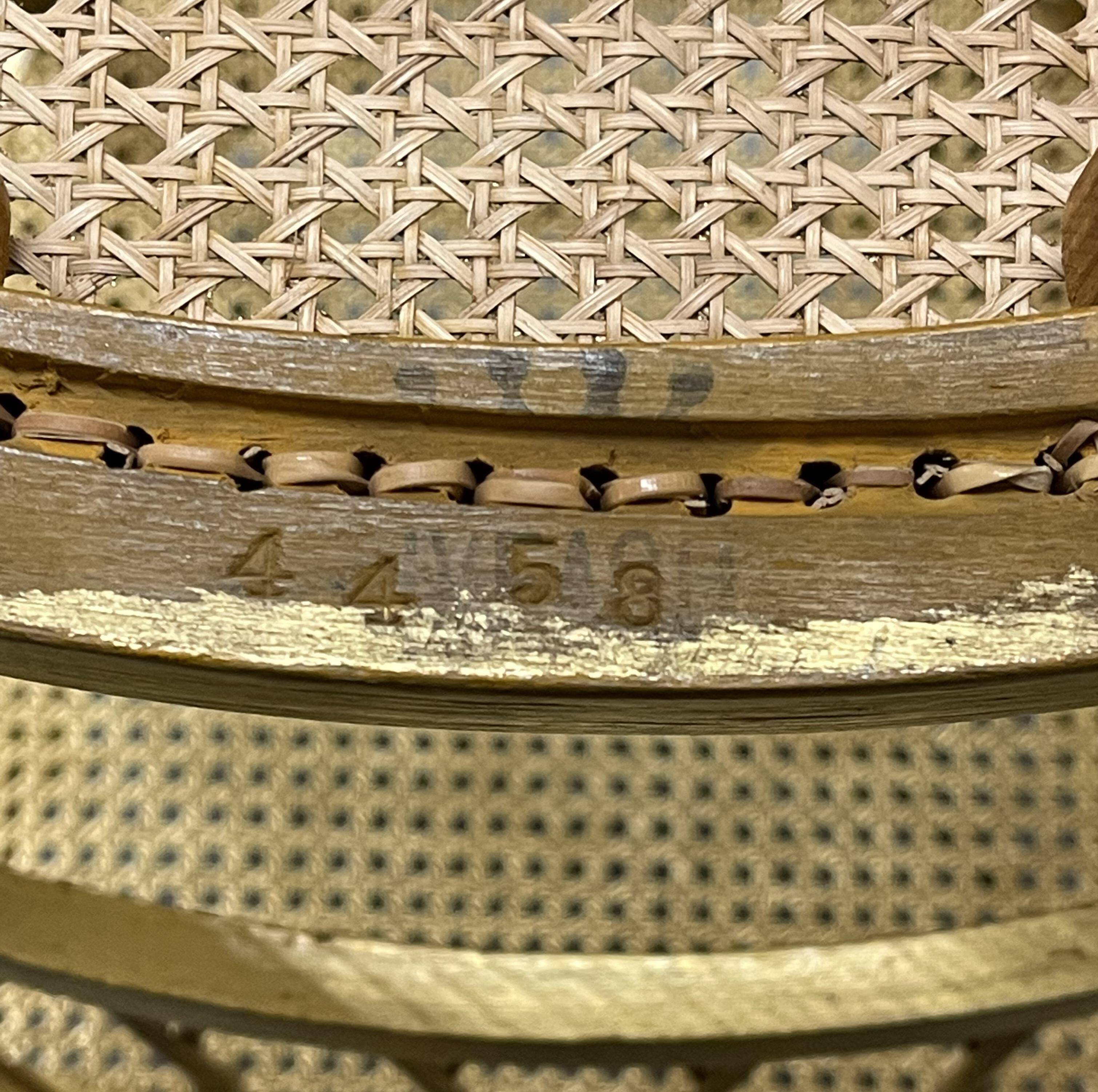 Spencer family gilded wooden bergère bench chair
