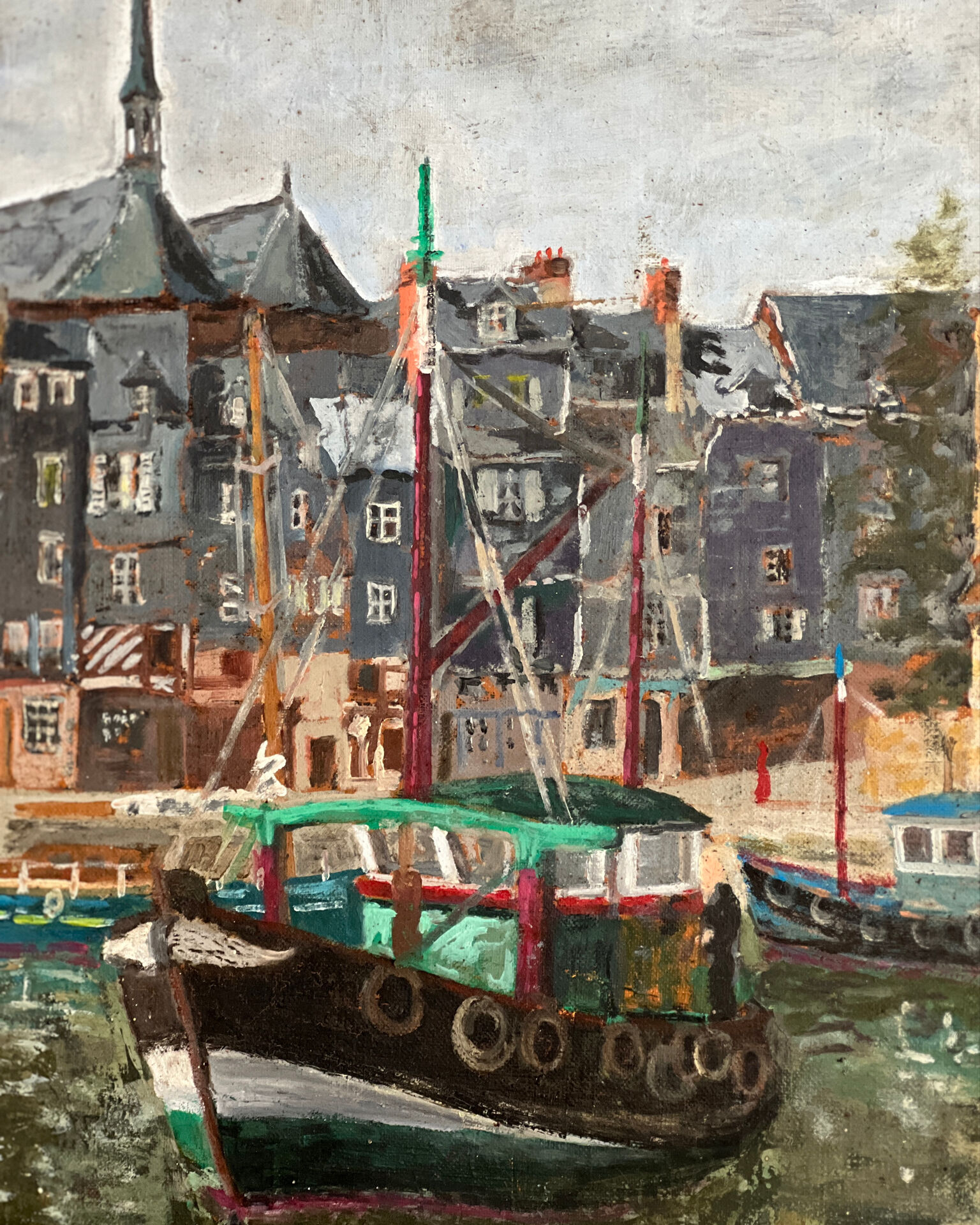Huile sur toile Honfleur