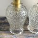 Pair of vintage electrified glass wall lamps