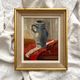 Painting old oil painting on cardboard still life 40s-50s