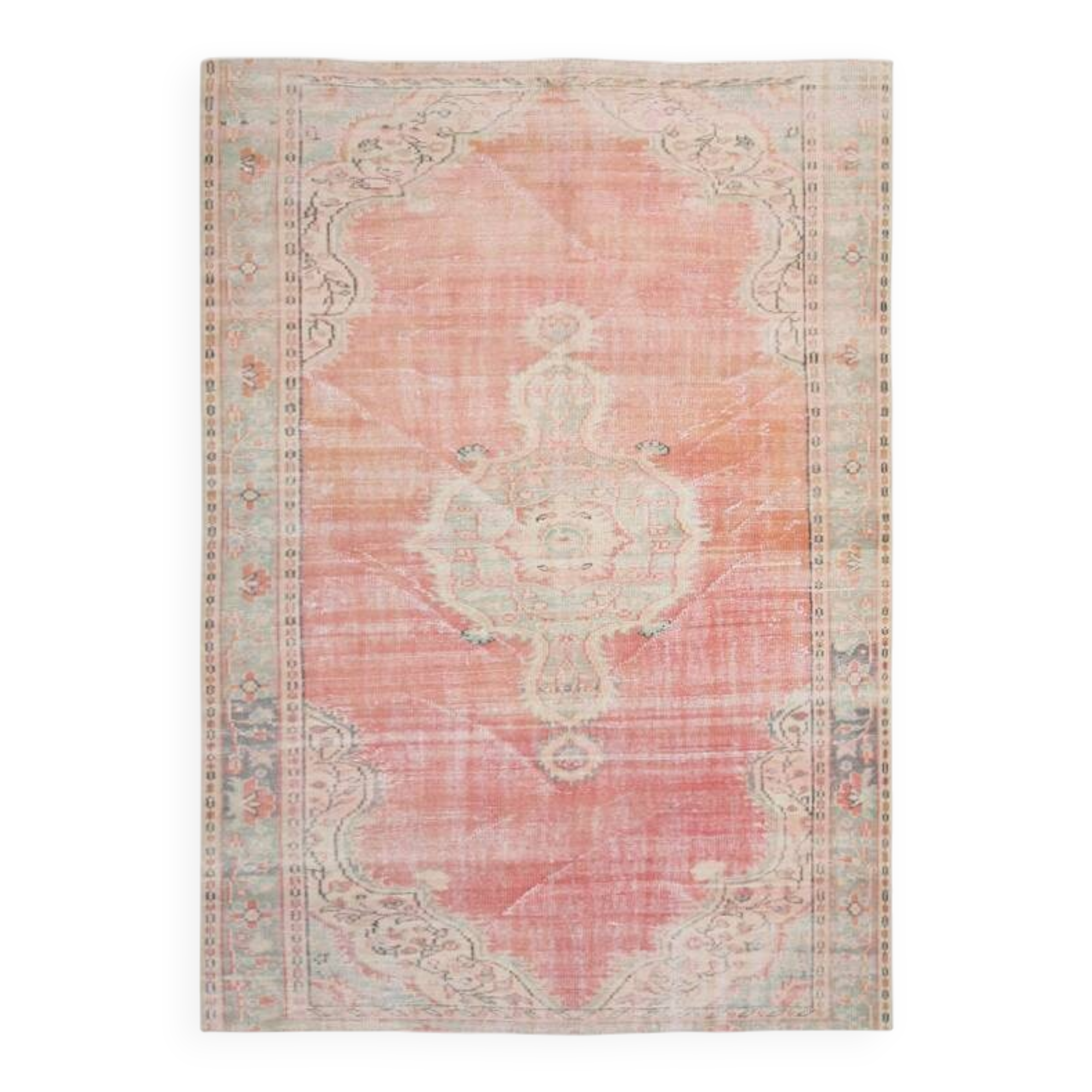 6x8 Soft Samon Living Room Rug, Anatolian Flatweave, 179x254 Cm